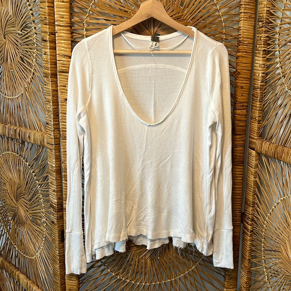 We the Free White Long Sleeve Waffle Thermal - Size Small